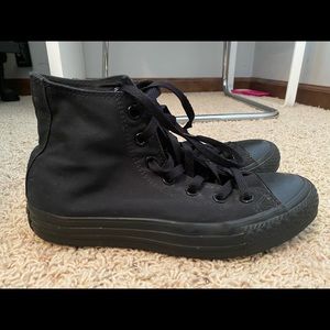 All black high top converse